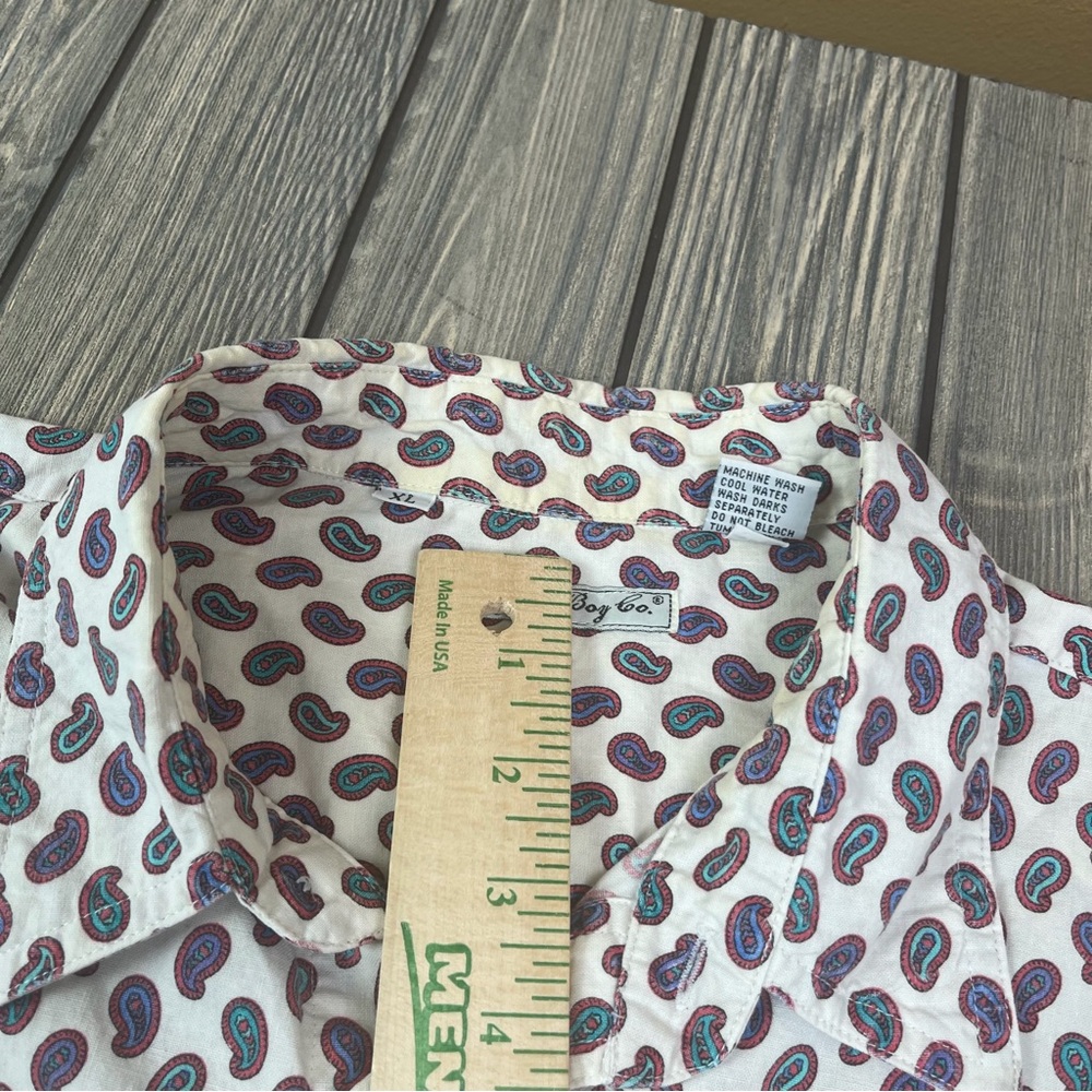 Bugle Boy Co. Vintage Patterned Button Up Men's X… - image 6
